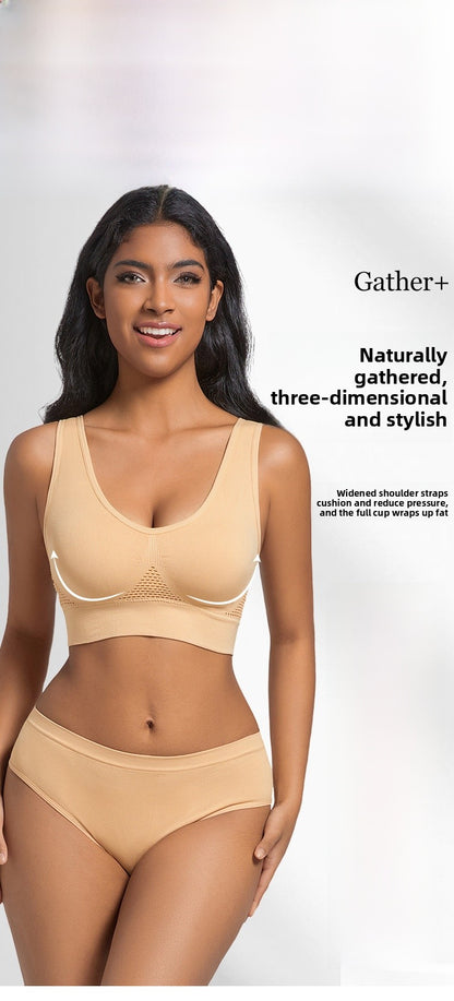 Seamless Wireless Bra In Nylon Fabric For All Seasons, Comfortable And Supportive