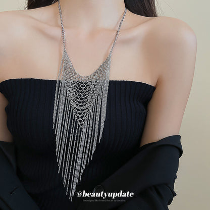 Trillion-cut Silver Copper Necklace For Elegant Style