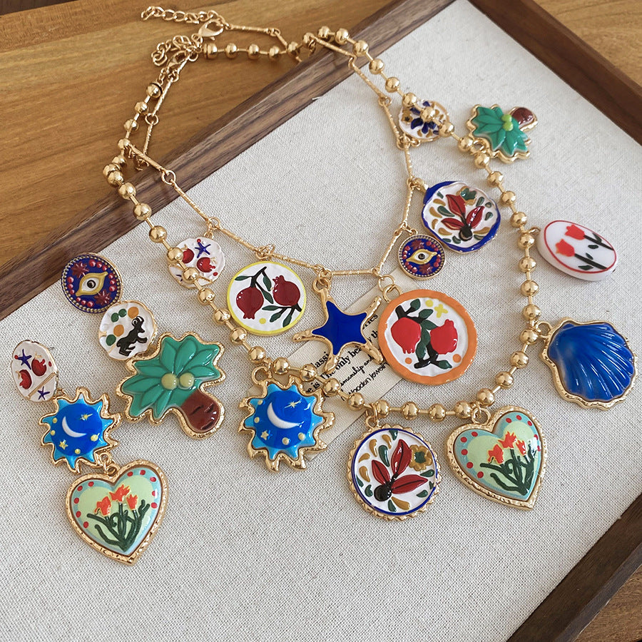 Golden Jewelry Set Featuring Heart Shape Design Made From Durable Alloy