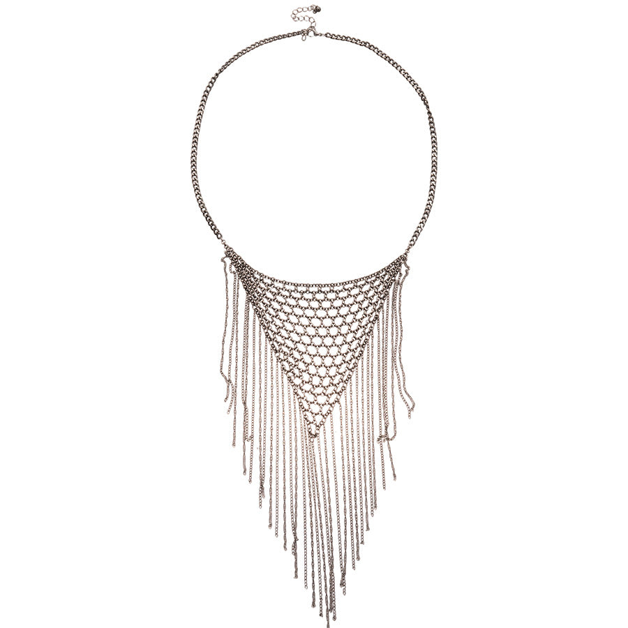 Trillion-cut Silver Copper Necklace For Elegant Style