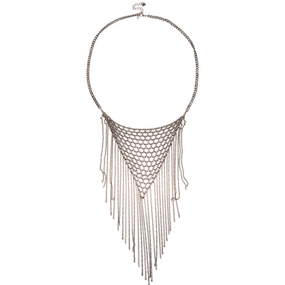 Trillion-cut Silver Copper Necklace For Elegant Style