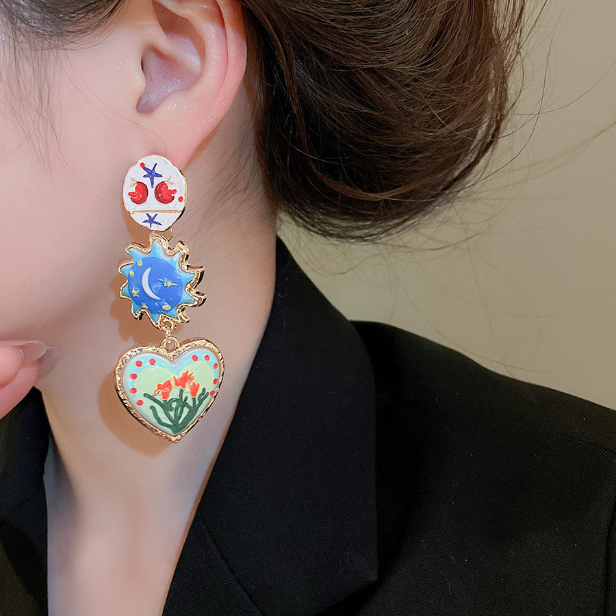 Golden Jewelry Set Featuring Heart Shape Design Made From Durable Alloy