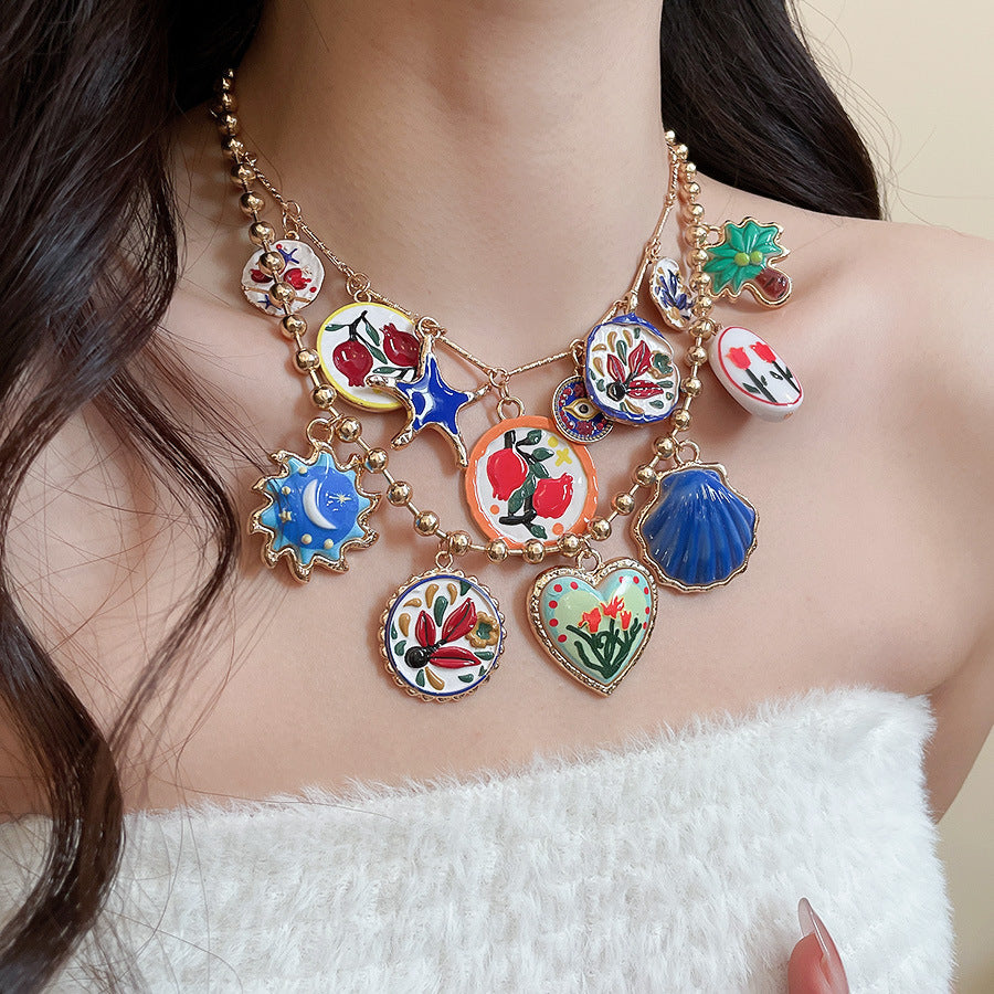 Golden Jewelry Set Featuring Heart Shape Design Made From Durable Alloy