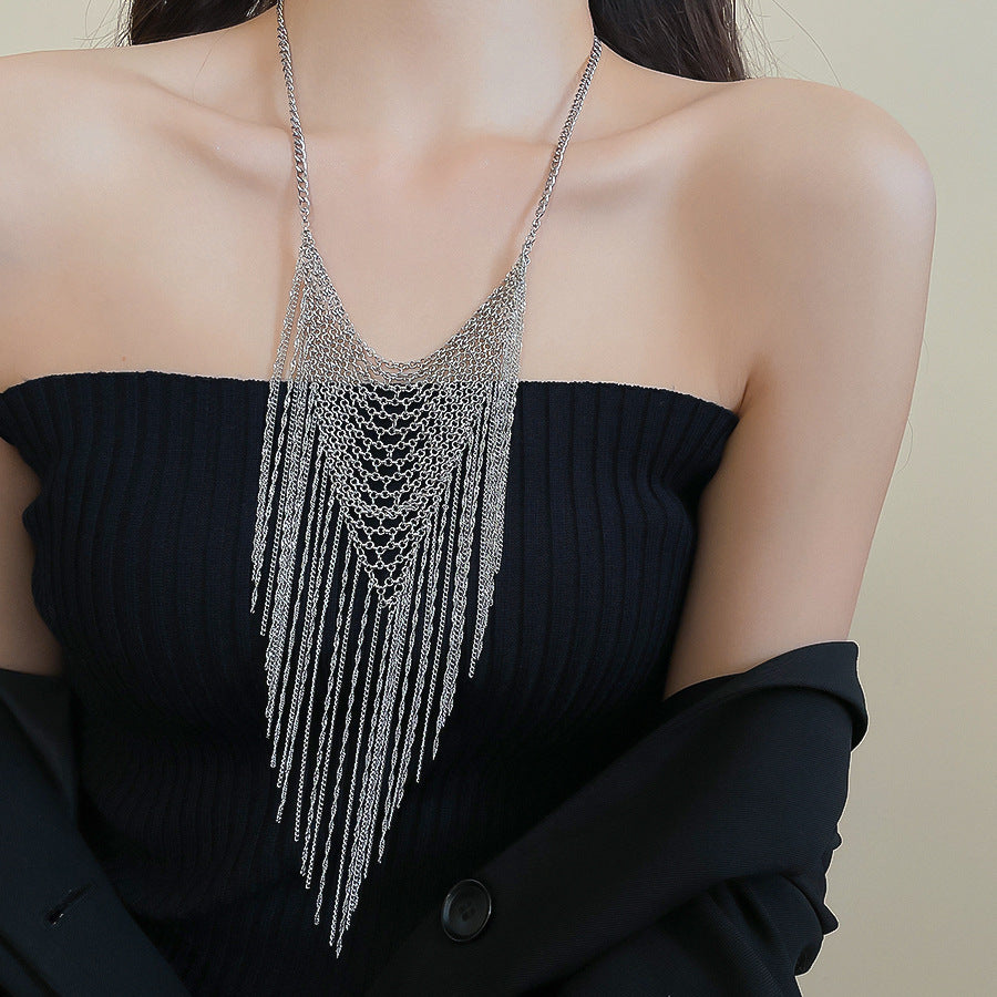 Trillion-cut Silver Copper Necklace For Elegant Style