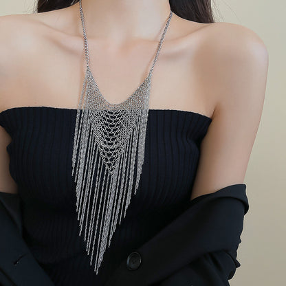 Trillion-cut Silver Copper Necklace For Elegant Style