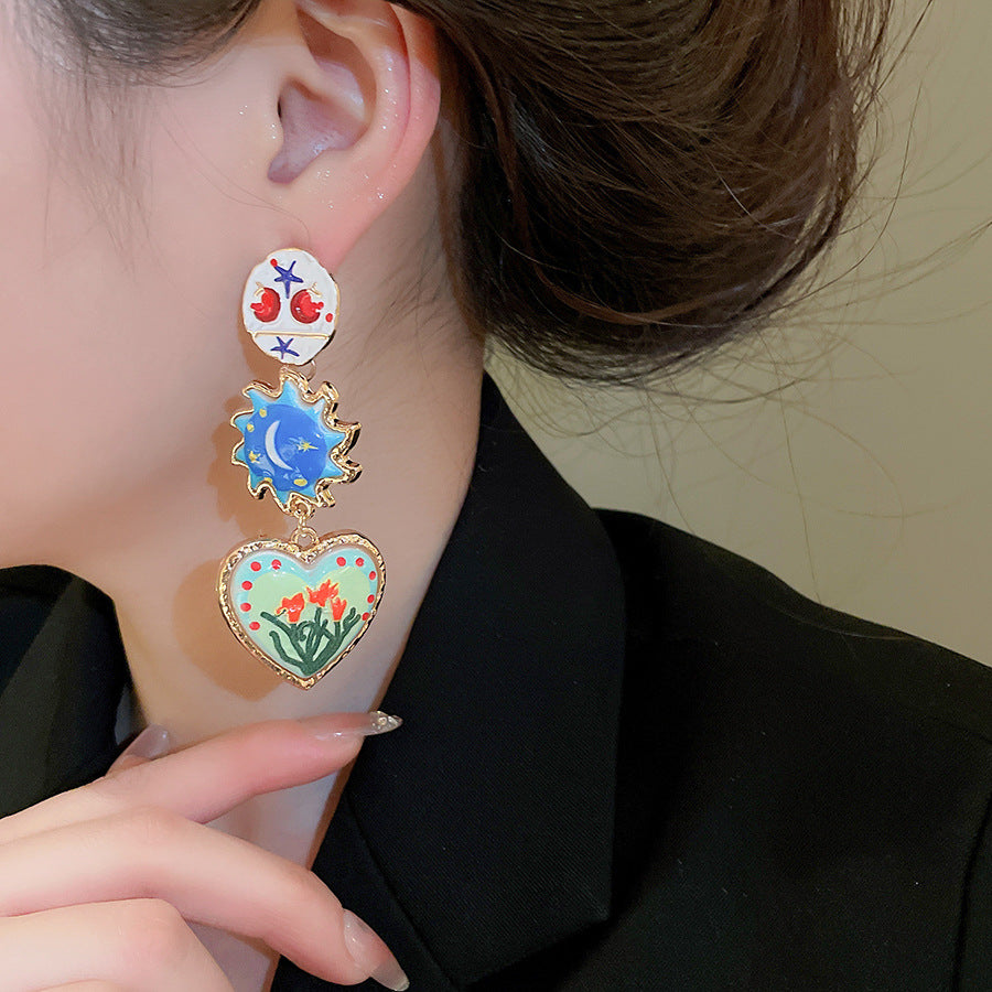 Golden Jewelry Set Featuring Heart Shape Design Made From Durable Alloy