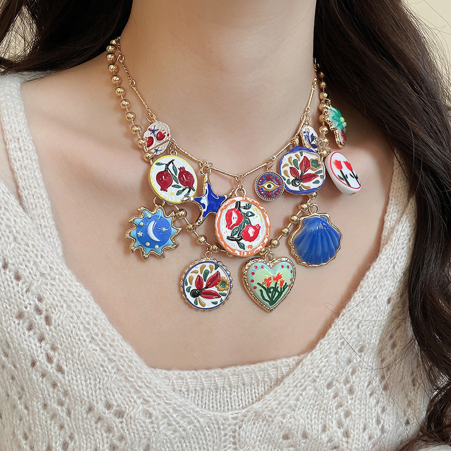 Golden Jewelry Set Featuring Heart Shape Design Made From Durable Alloy