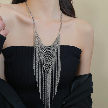 Trillion-cut Silver Copper Necklace For Elegant Style