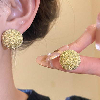 For Stud Earrings In Golden Alloy, Elegant And Durable Jewelry Accessory
