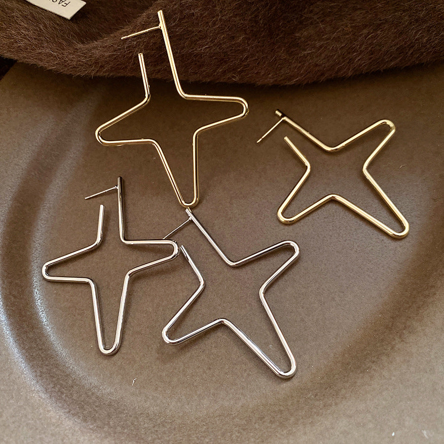 Star Earrings For Women In Golden Copper