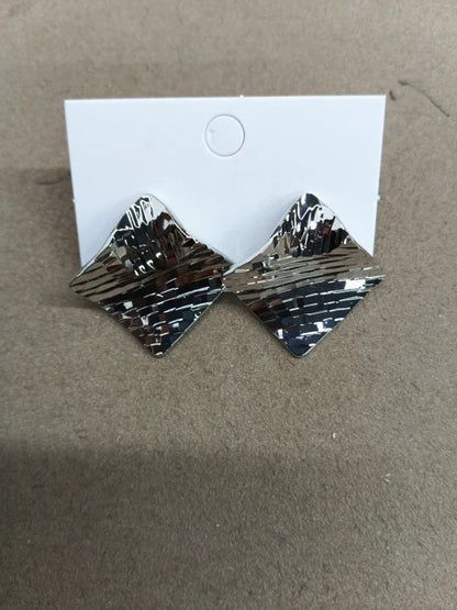Rhombus Stud Earrings For Women In Copper Featuring 18K Gold Plating With Golden Finish