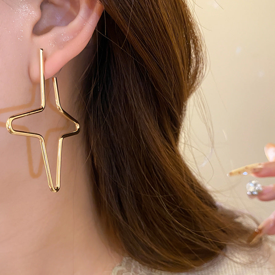 Star Earrings For Women In Golden Copper
