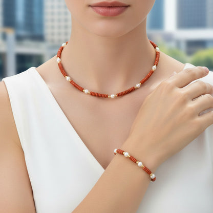 Round Copper Necklace For Elegant Style, Available In 1 Set
