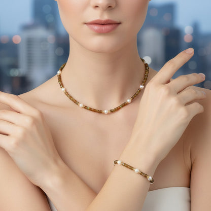 Round Copper Necklace For Elegant Style, Available In 1 Set