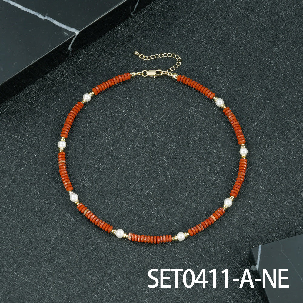 Round Copper Necklace For Elegant Style, Available In 1 Set