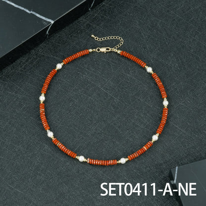 Round Copper Necklace For Elegant Style, Available In 1 Set