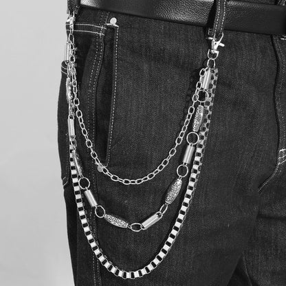 Unisex Punk Metal Waist Chain In Silver, Stylish And Durable Accessory For Everyday Wear