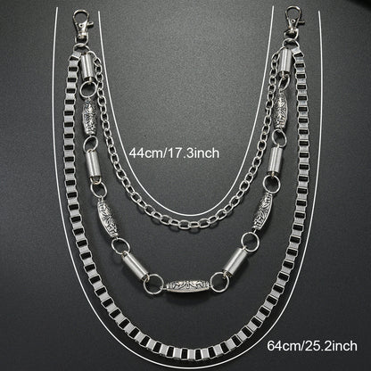 Unisex Punk Metal Waist Chain In Silver, Stylish And Durable Accessory For Everyday Wear