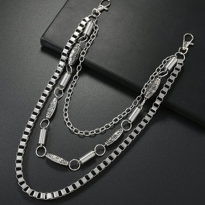 Unisex Punk Metal Waist Chain In Silver, Stylish And Durable Accessory For Everyday Wear