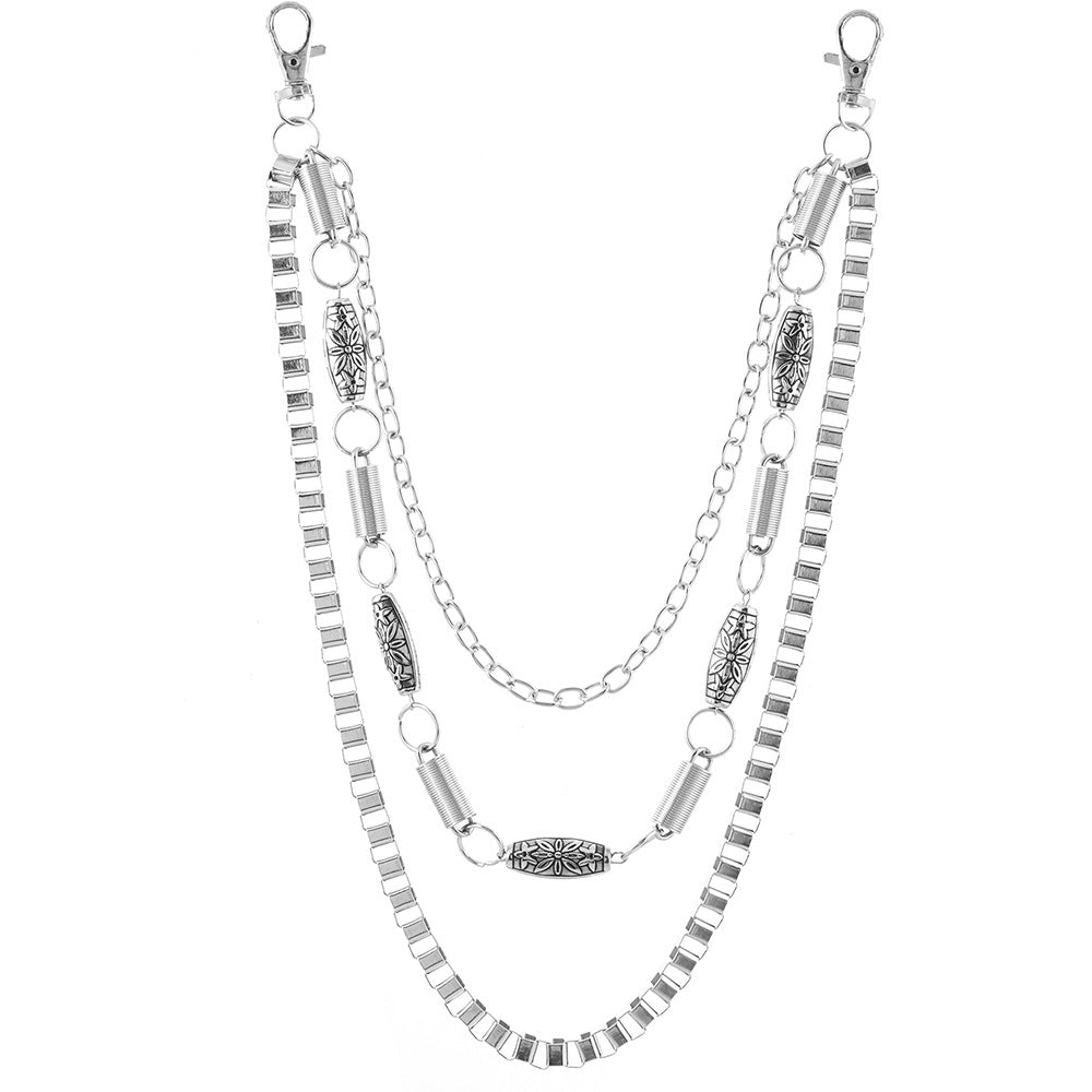 Unisex Punk Metal Waist Chain In Silver, Stylish And Durable Accessory For Everyday Wear