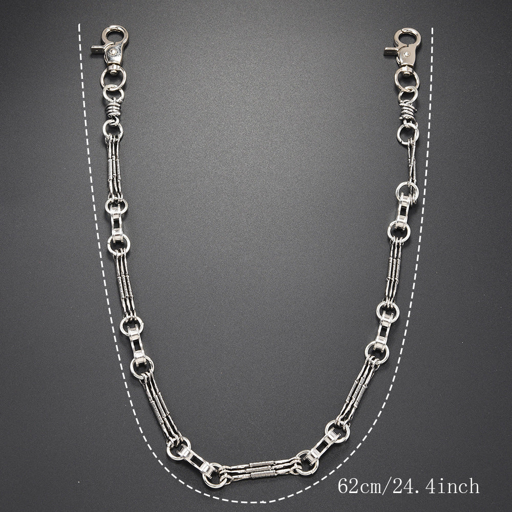 Punk Style Metal Waist Chain In Silver For A Bold Fashion Statement