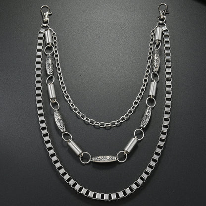 Unisex Punk Metal Waist Chain In Silver, Stylish And Durable Accessory For Everyday Wear