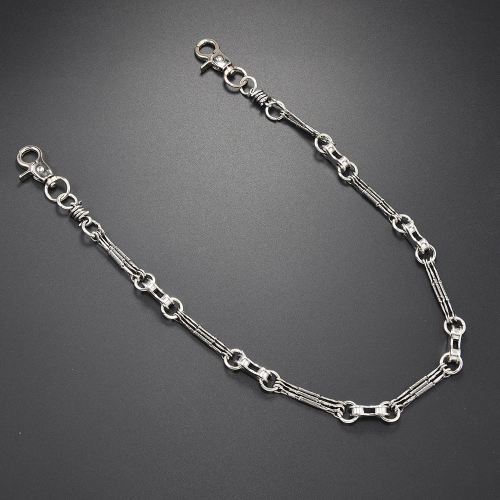 Punk Style Metal Waist Chain In Silver For A Bold Fashion Statement