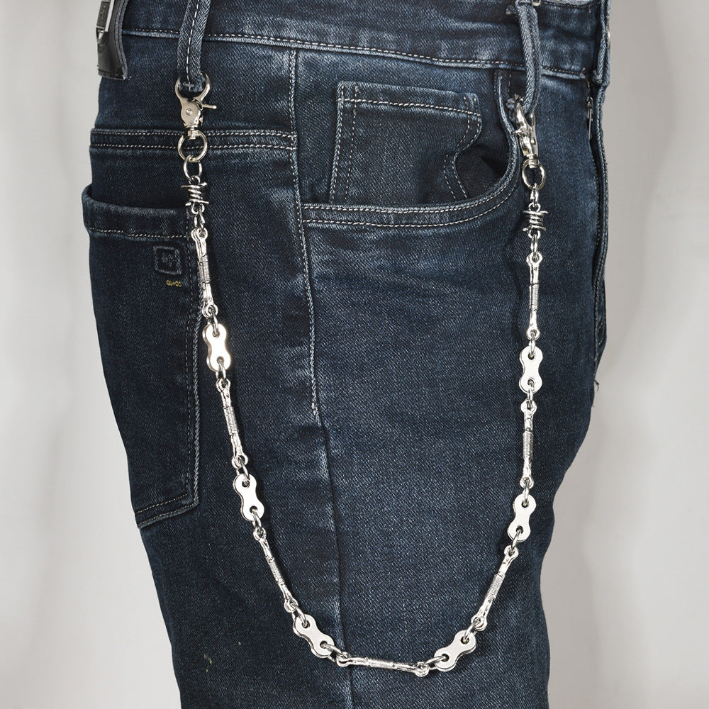 Punk Style Metal Waist Chain In Silver For A Bold Fashion Statement