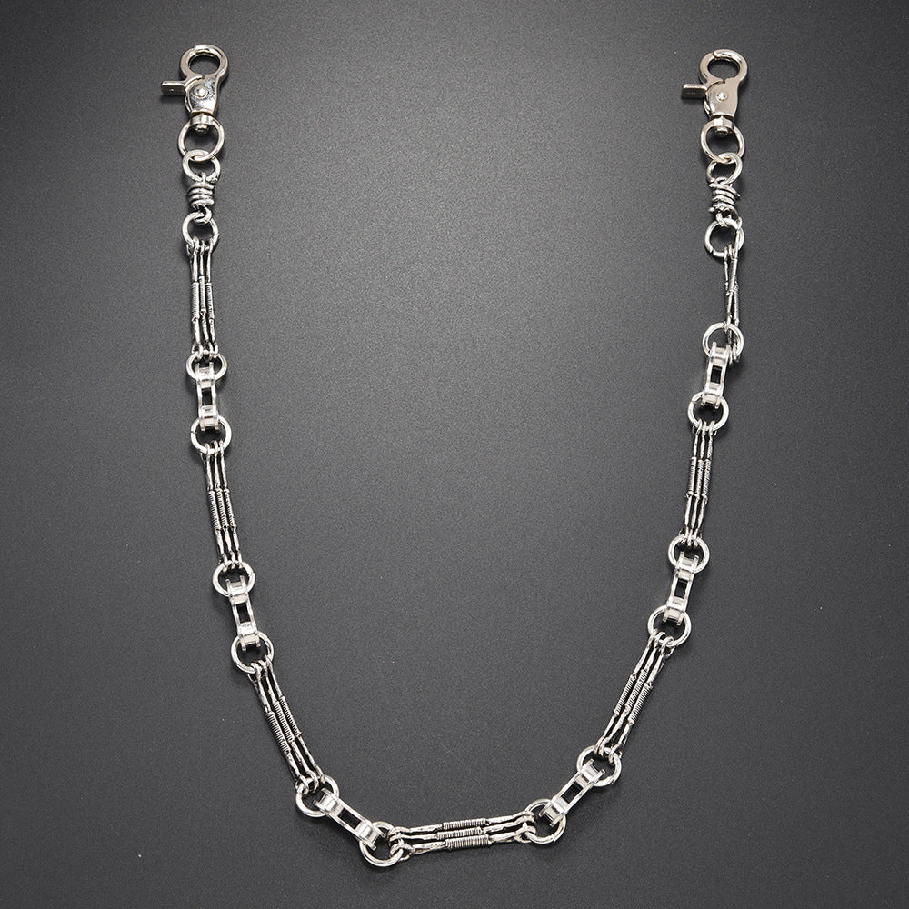 Punk Style Metal Waist Chain In Silver For A Bold Fashion Statement