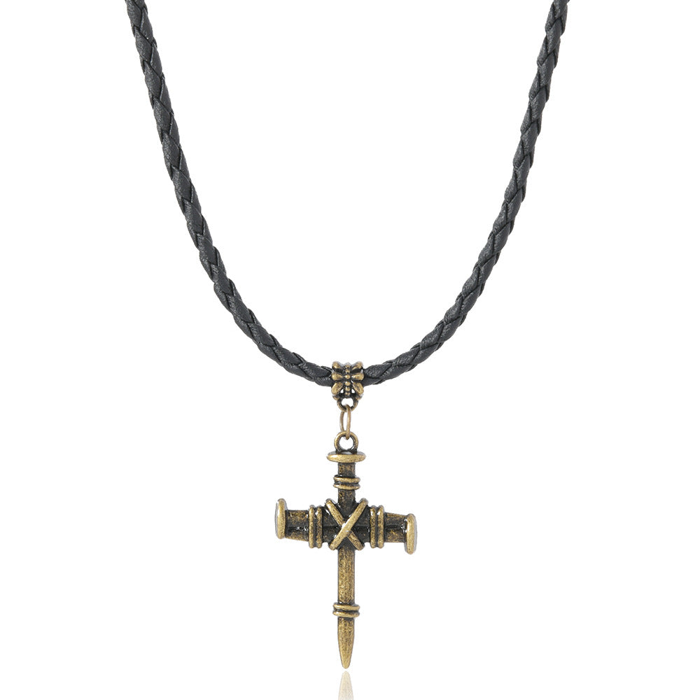 Ethnic Style Cross Sweater Chain Necklace In Black For Unique Fashion Statement