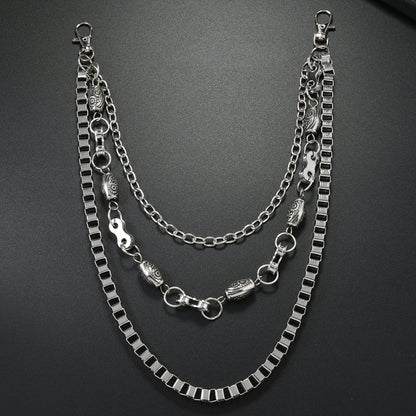Punk Style Metal Waist Chain For Adults In Silver, Durable And Stylish Accessory
