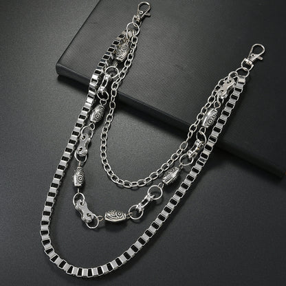 Punk Style Metal Waist Chain For Adults In Silver, Durable And Stylish Accessory