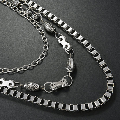Punk Style Metal Waist Chain For Adults In Silver, Durable And Stylish Accessory