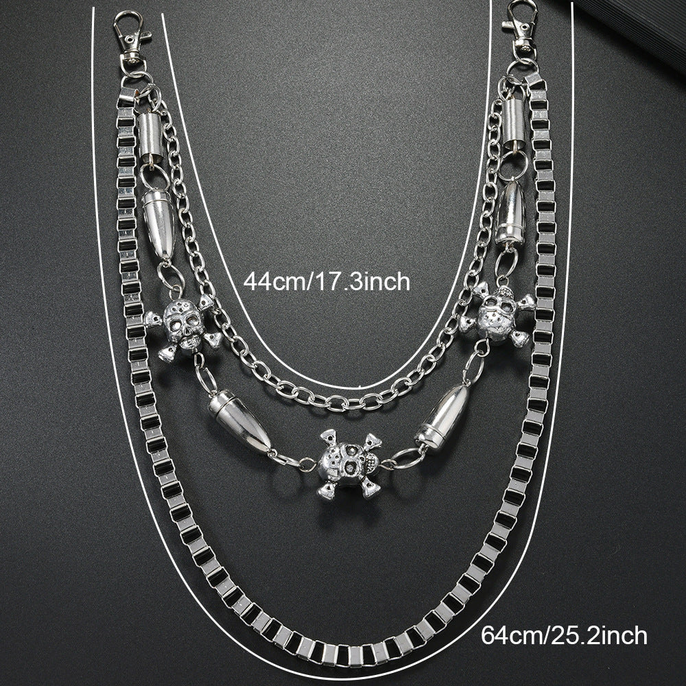 Punk Style Metal Waist Chain For Adults In Silver, Durable And Stylish Accessory