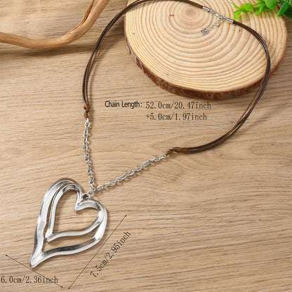 For Weave Brown Sweater Chain Necklace