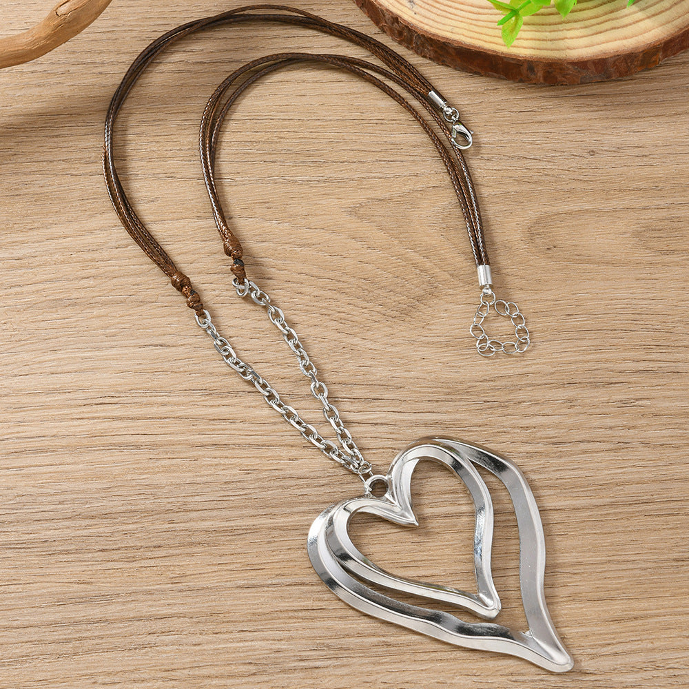 For Weave Brown Sweater Chain Necklace