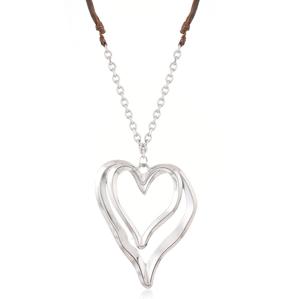 For Weave Brown Sweater Chain Necklace