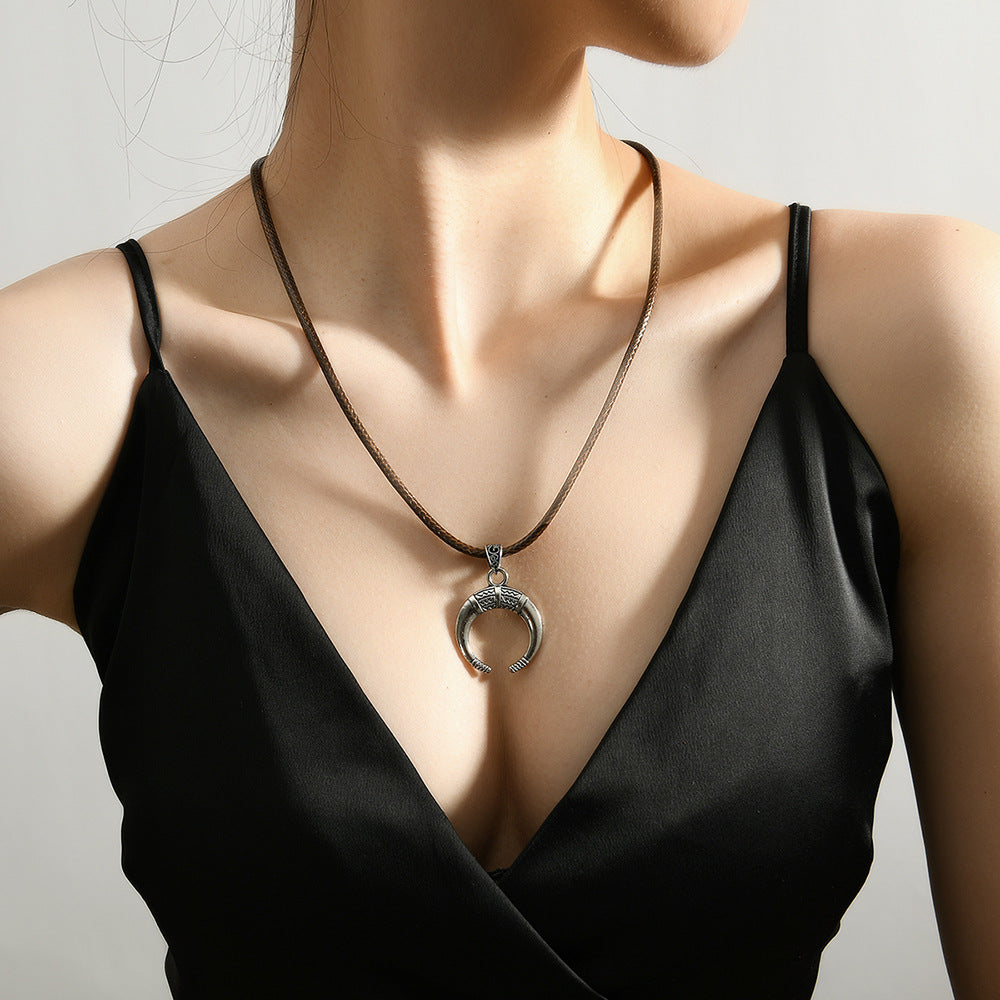 For Brown Ethnic Style Necklace Made With Durable Synthetics, Perfect For Unique Fashion Statements