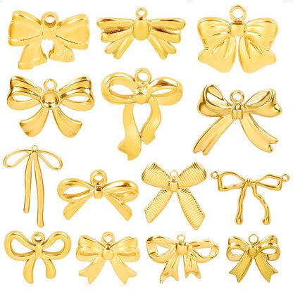 Golden Bow Tie Pendant For Stylish Looks Made Of Durable 304 Stainless Steel