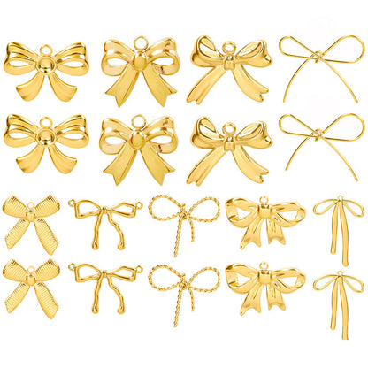 Golden Bow Tie Pendant For Stylish Looks Made Of Durable 304 Stainless Steel