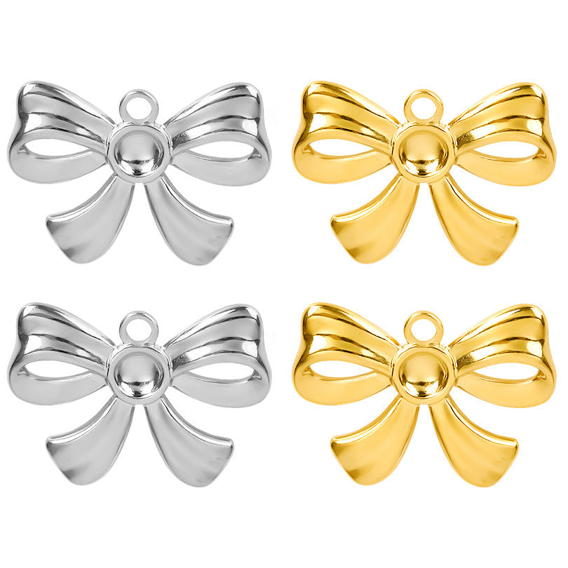 Golden Bow Tie Pendant For Stylish Looks Made Of Durable 304 Stainless Steel