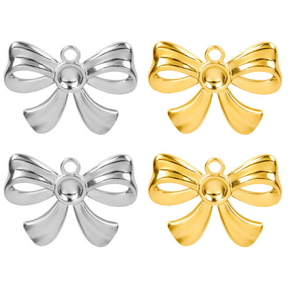 Golden Bow Tie Pendant For Stylish Looks Made Of Durable 304 Stainless Steel