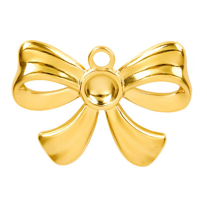Golden Bow Tie Pendant For Stylish Looks Made Of Durable 304 Stainless Steel