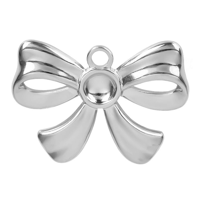 Golden Bow Tie Pendant For Stylish Looks Made Of Durable 304 Stainless Steel
