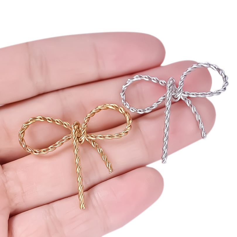 Golden Bow Tie Pendant For Stylish Looks Made Of Durable 304 Stainless Steel
