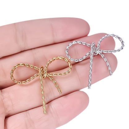 Golden Bow Tie Pendant For Stylish Looks Made Of Durable 304 Stainless Steel