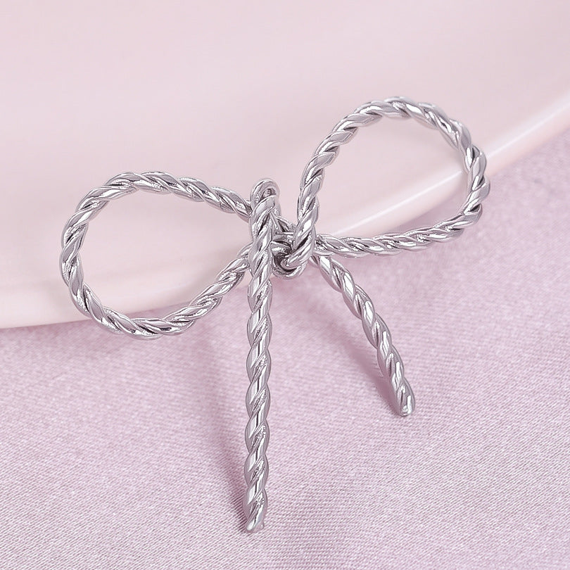 Golden Bow Tie Pendant For Stylish Looks Made Of Durable 304 Stainless Steel