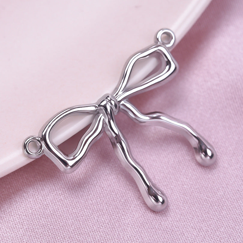 Golden Bow Tie Pendant For Stylish Looks Made Of Durable 304 Stainless Steel
