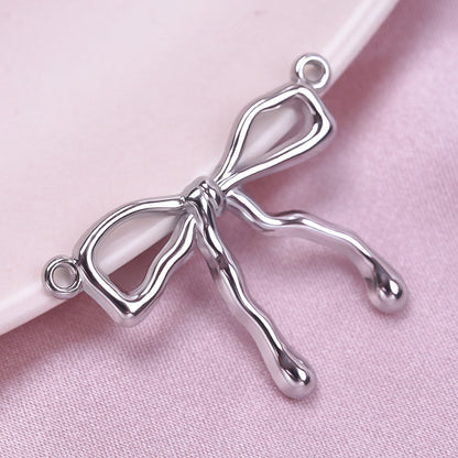 Golden Bow Tie Pendant For Stylish Looks Made Of Durable 304 Stainless Steel