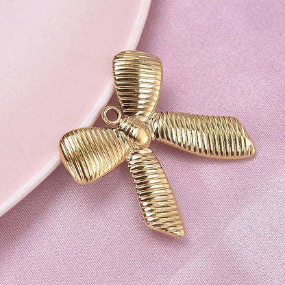 Golden Bow Tie Pendant For Stylish Looks Made Of Durable 304 Stainless Steel